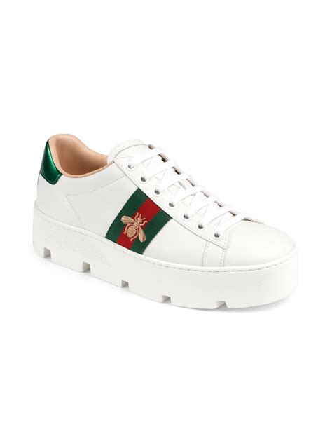 gucci bee sneaker sale|Gucci new ace platform sneakers.